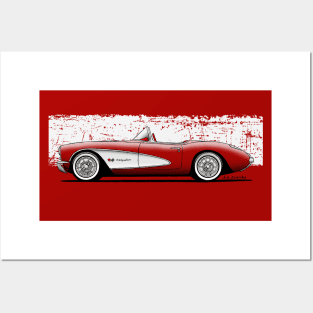 Classic american sports car Posters and Art